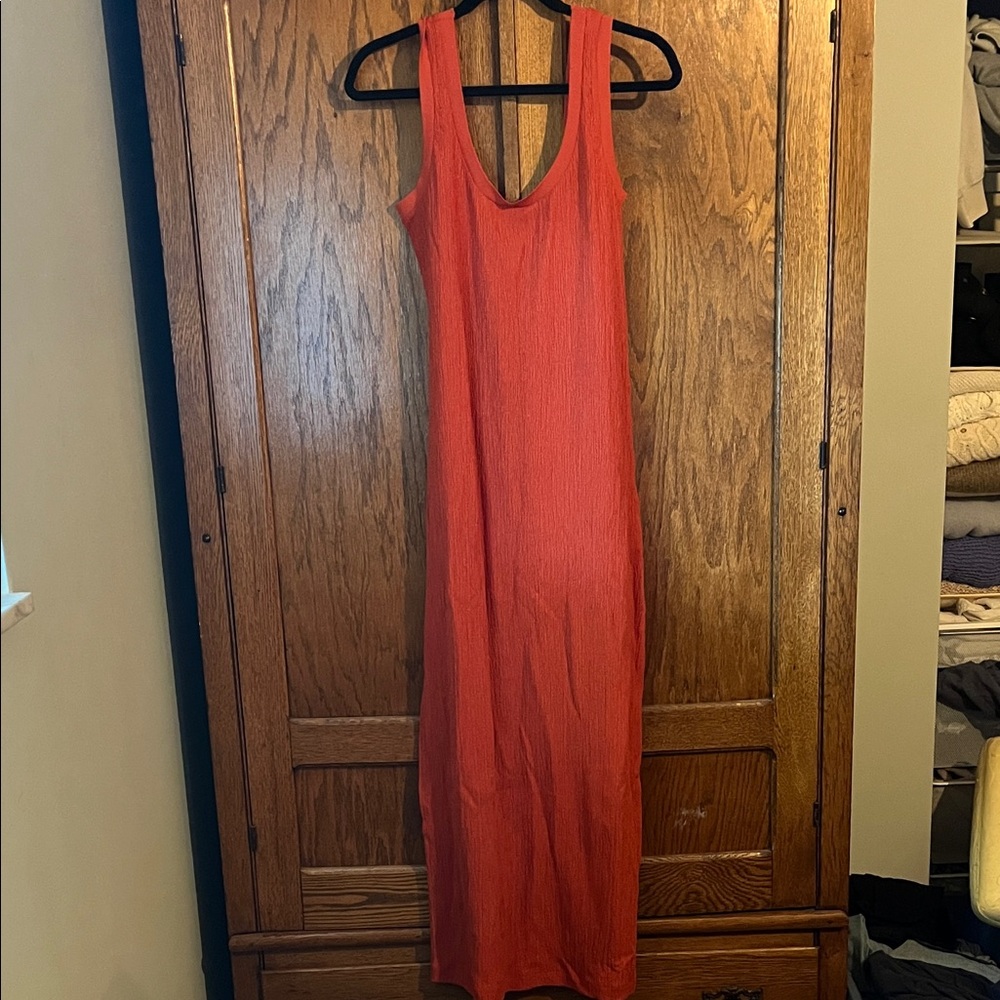 Anthropologie Sleeveless Rust Maxi Dress